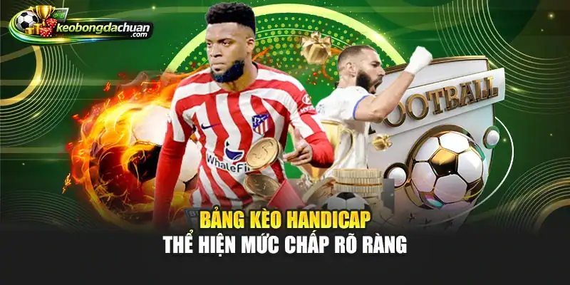 Bảng kèo handicap thể hiện mức chấp rõ ràng