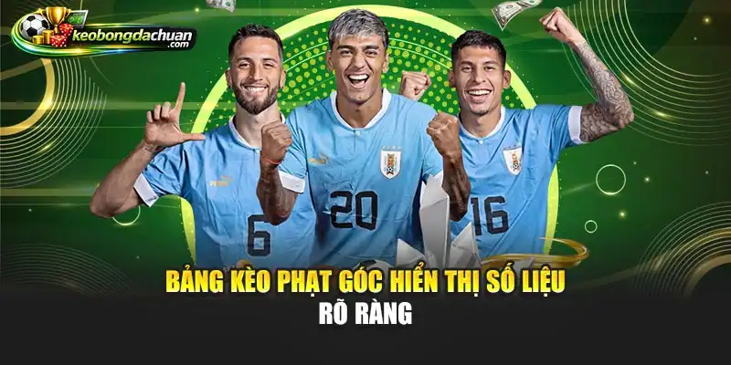 Bảng kèo phạt góc hiển thị số liệu rõ ràng