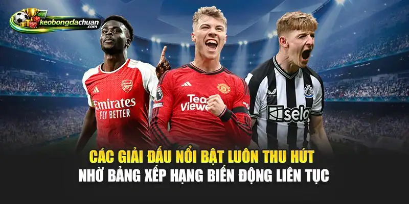 Các giải đấu nổi bật luôn thu hút nhờ bảng xếp hạng biến động liên tục